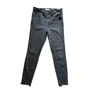 Madewell 9” High Rise Skinny Jeans Womens Size 30 Stretch Button Fly Denim Black